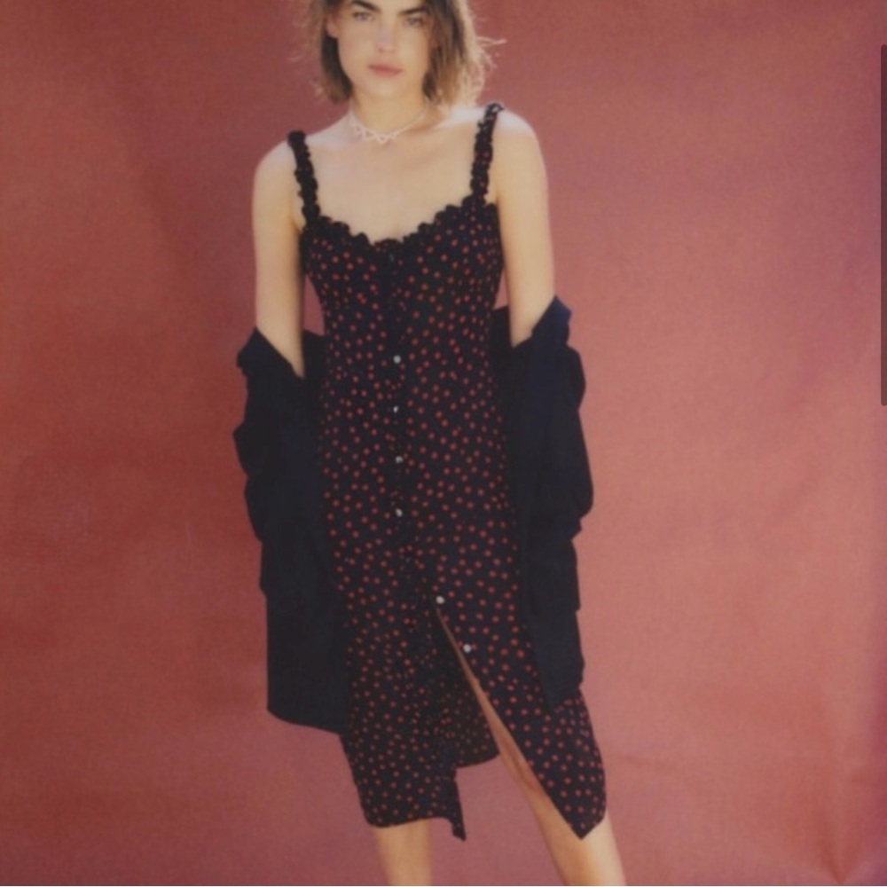 Realisation Par Black and Red Polka Dot Dress